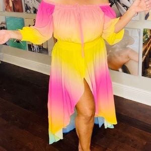 Rainbow Flying Tomatoe dress! Size M